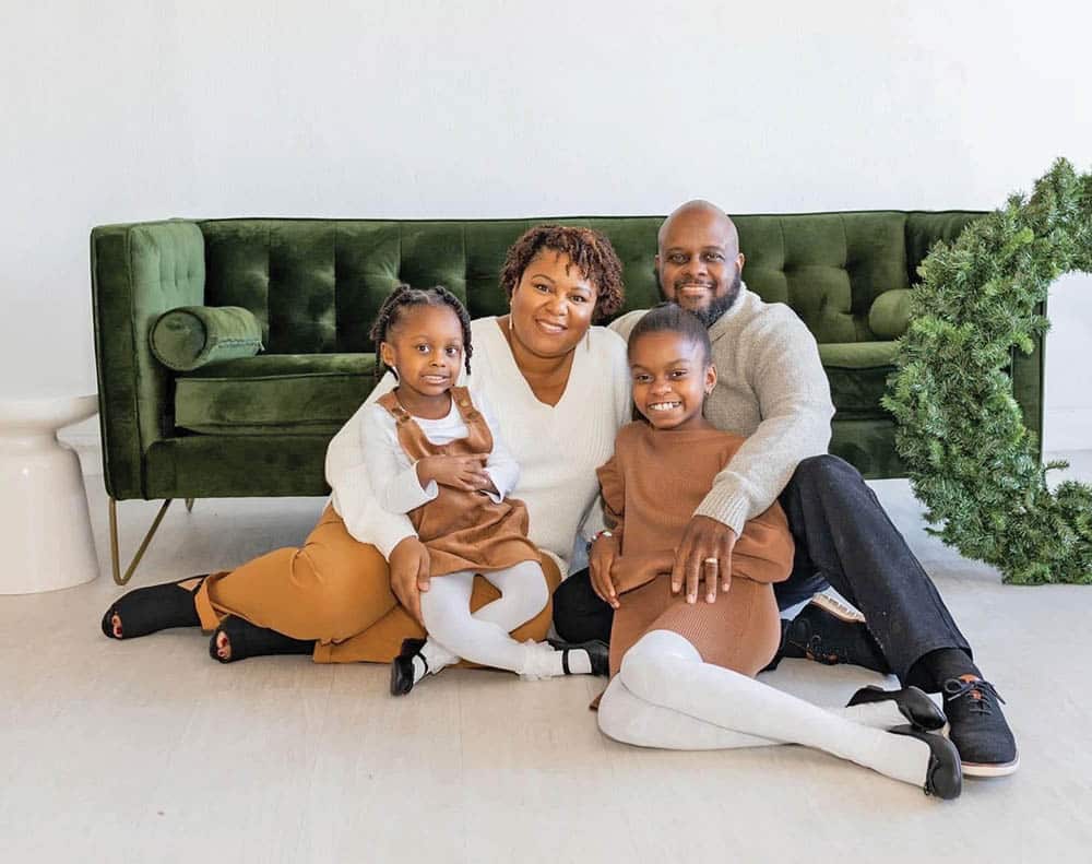 Ed Johnson III pictured with his family